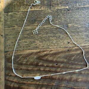 Kendra Scott Silver Necklace with Iridescent Stone